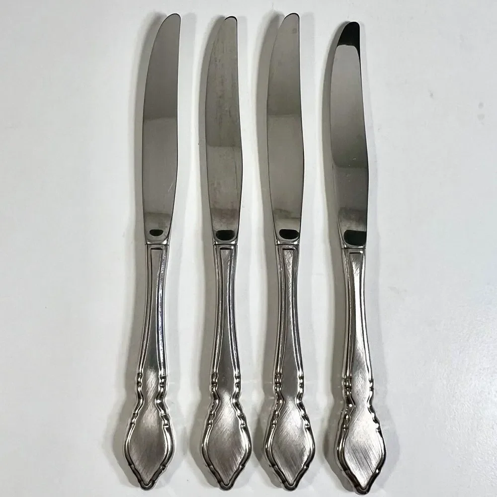 Oneida USA Classic Mood Deauville Prescott Dinner Knife Stainless Flatware Set/4